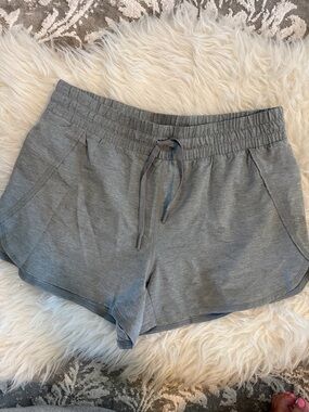 Women’s Heather Gray Athletic Knit Shorts with Drawstring